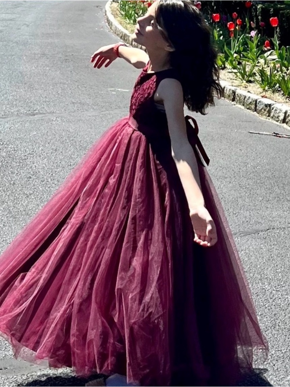 Heart Cutout Ball Gown Flower Girl Dress size 6